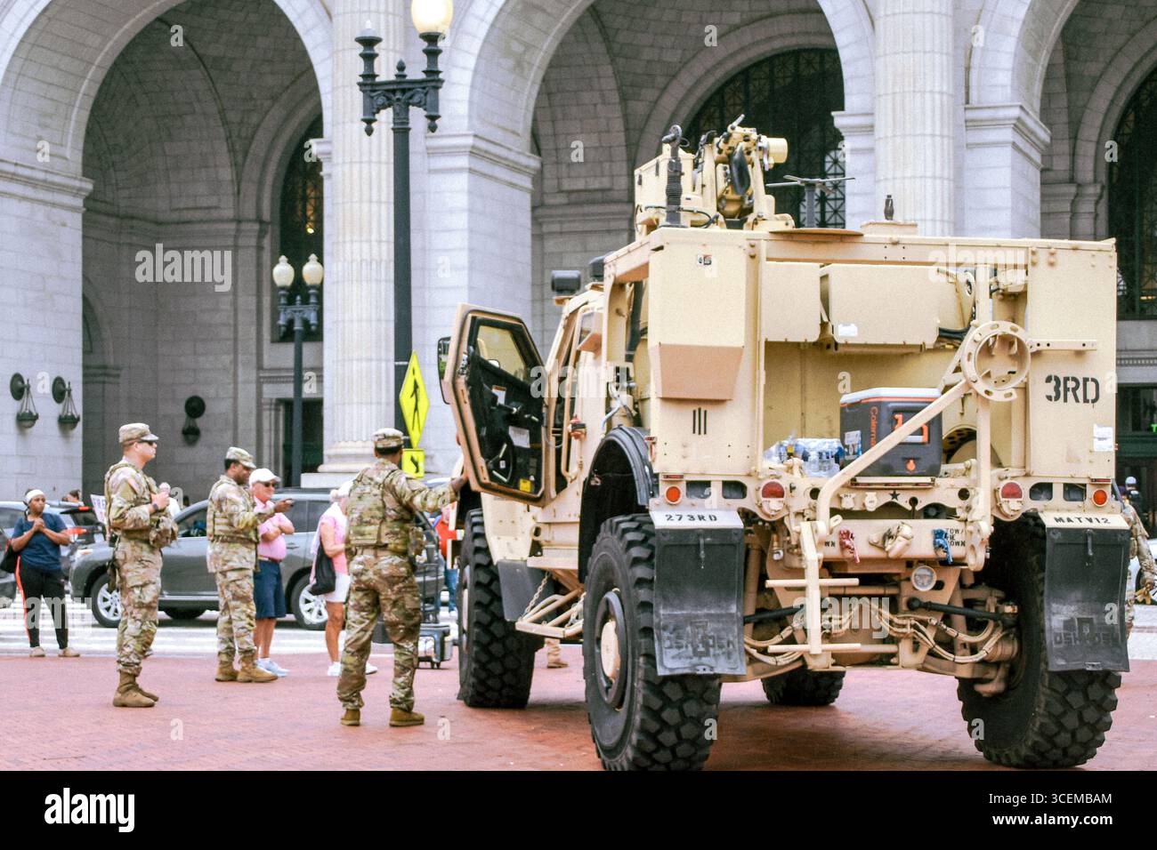 National Guard troops by Union Station in Washington, D.C.