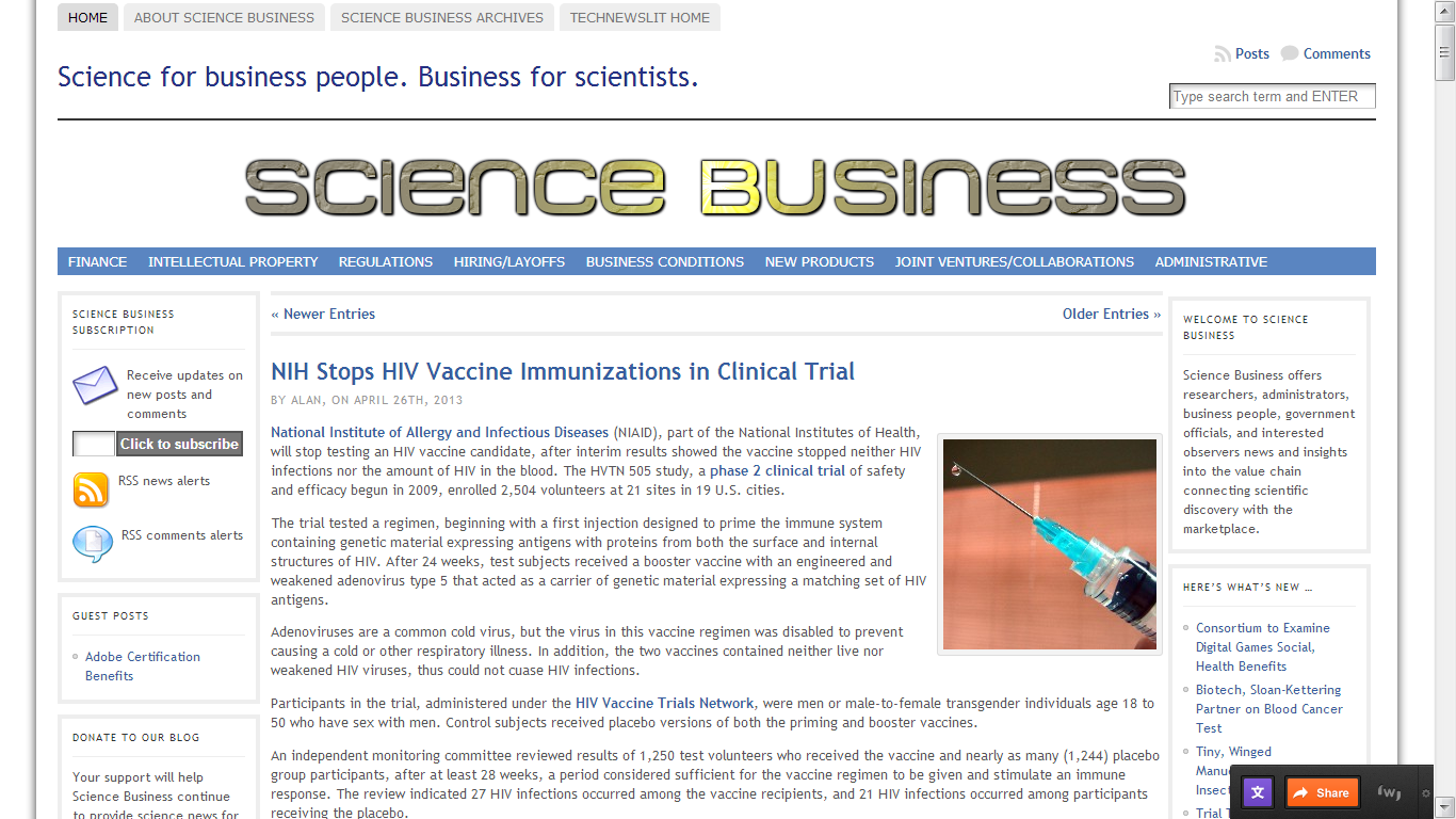 Science Business screen shot