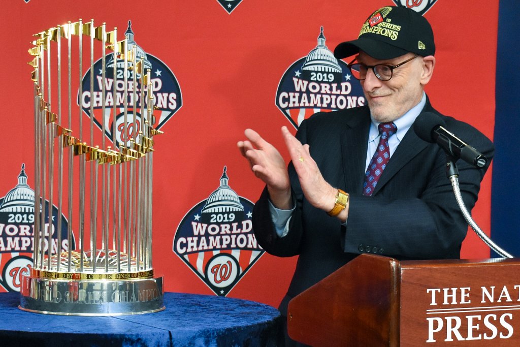 Mike Freedman with World Series trophy